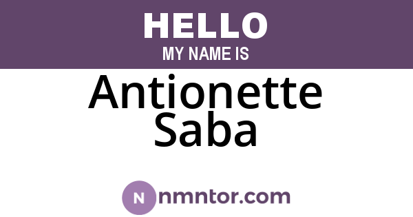 Antionette Saba