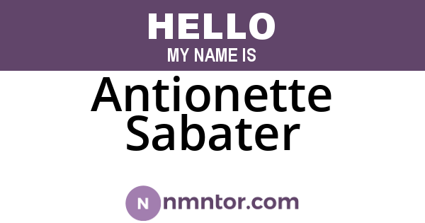 Antionette Sabater