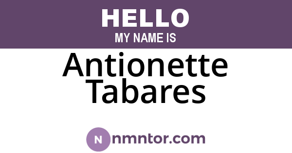 Antionette Tabares