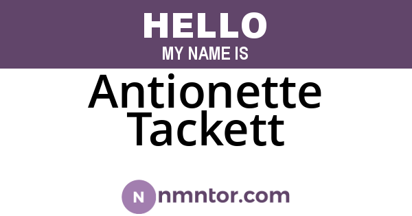 Antionette Tackett