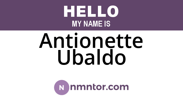 Antionette Ubaldo