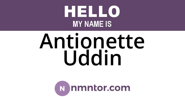 Antionette Uddin
