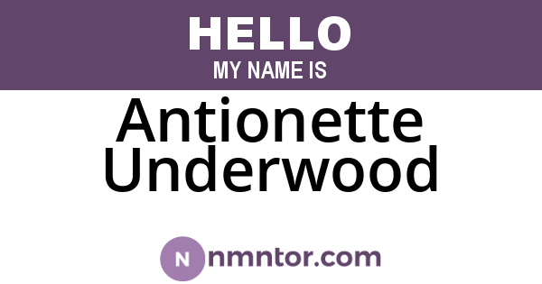 Antionette Underwood