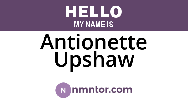 Antionette Upshaw
