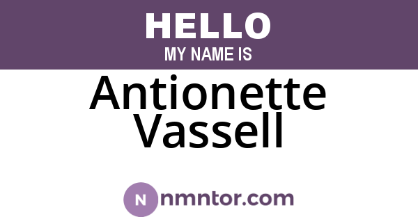 Antionette Vassell