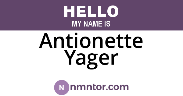 Antionette Yager