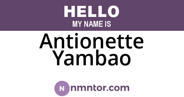 Antionette Yambao