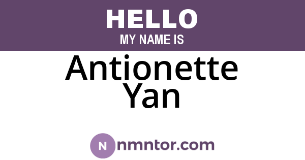Antionette Yan