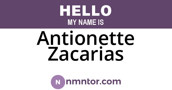 Antionette Zacarias
