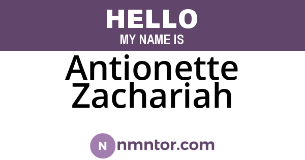 Antionette Zachariah