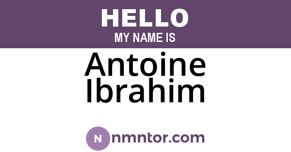 Antoine Ibrahim