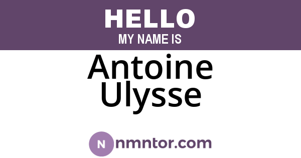 Antoine Ulysse