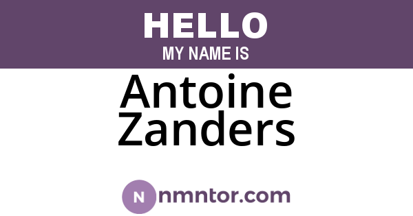 Antoine Zanders