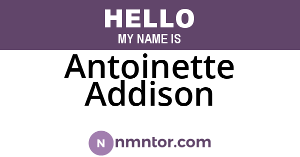 Antoinette Addison