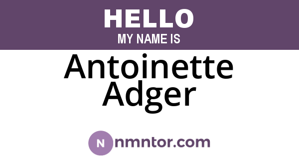Antoinette Adger