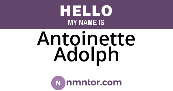 Antoinette Adolph