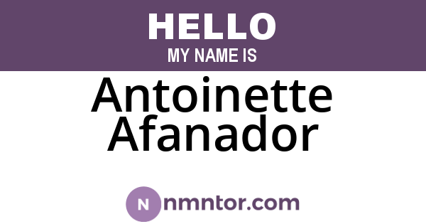 Antoinette Afanador