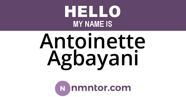 Antoinette Agbayani