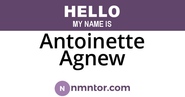 Antoinette Agnew