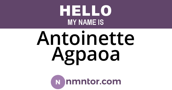 Antoinette Agpaoa