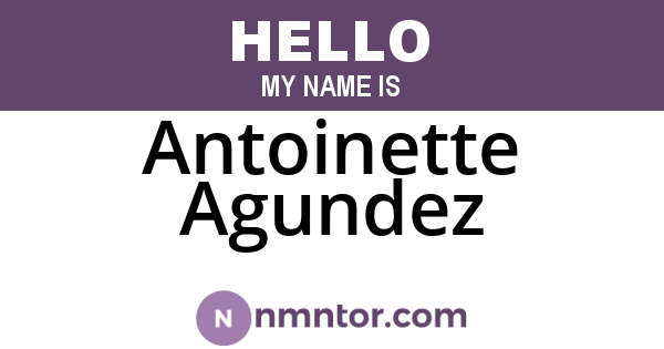 Antoinette Agundez