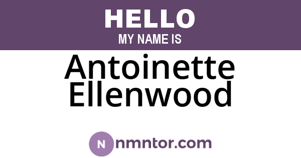 Antoinette Ellenwood