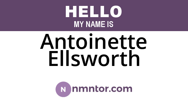 Antoinette Ellsworth