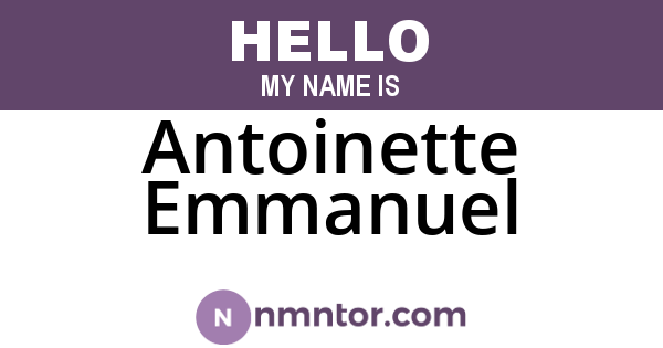 Antoinette Emmanuel