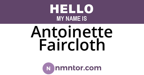 Antoinette Faircloth