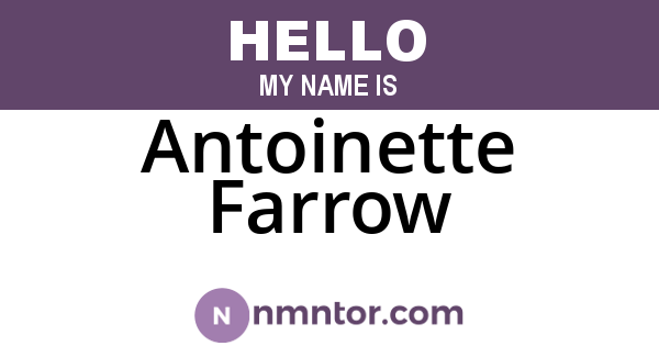 Antoinette Farrow