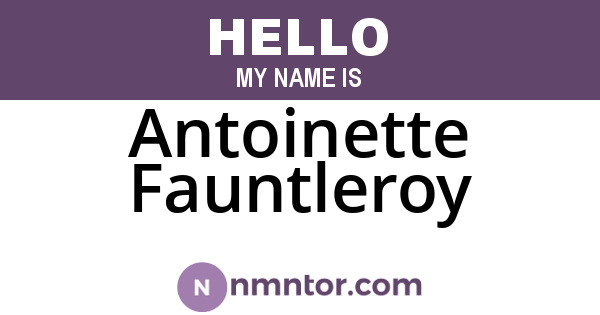 Antoinette Fauntleroy