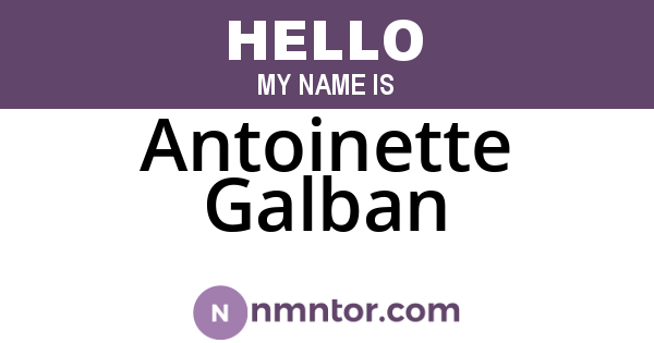 Antoinette Galban