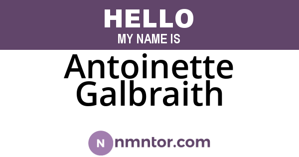 Antoinette Galbraith