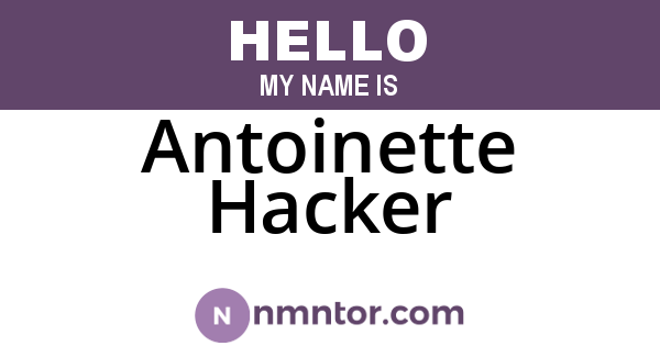 Antoinette Hacker