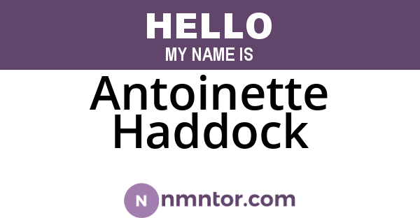 Antoinette Haddock