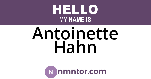 Antoinette Hahn