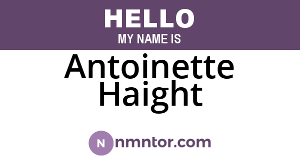Antoinette Haight
