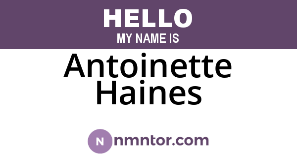 Antoinette Haines