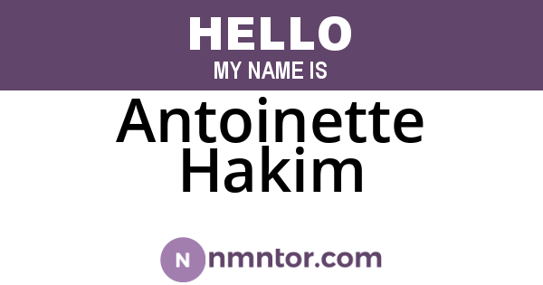 Antoinette Hakim