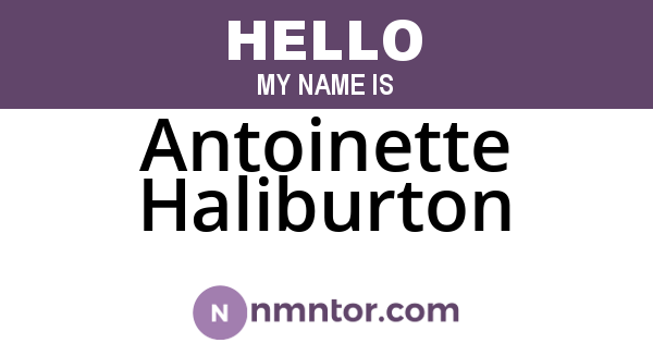 Antoinette Haliburton