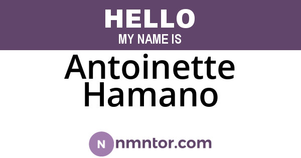 Antoinette Hamano