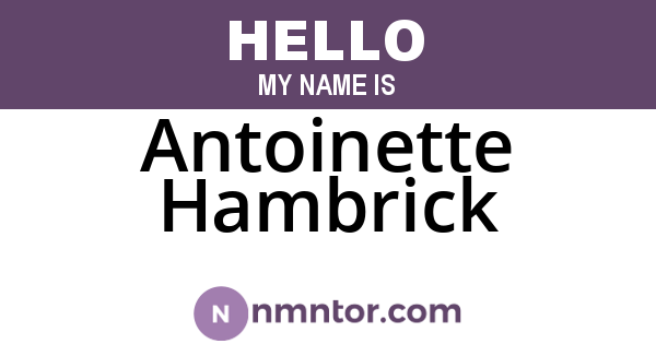 Antoinette Hambrick