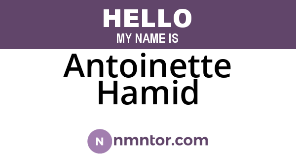 Antoinette Hamid
