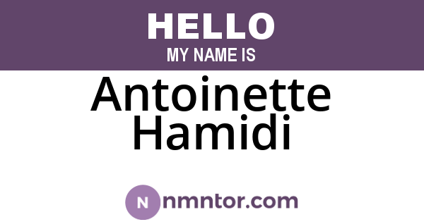 Antoinette Hamidi