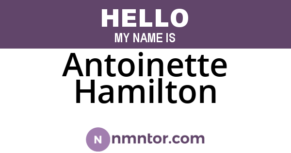 Antoinette Hamilton