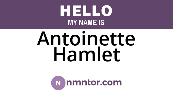 Antoinette Hamlet