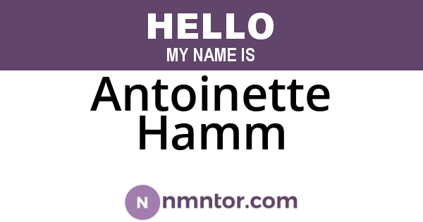 Antoinette Hamm