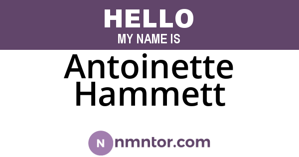 Antoinette Hammett