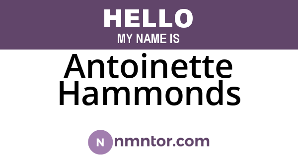 Antoinette Hammonds