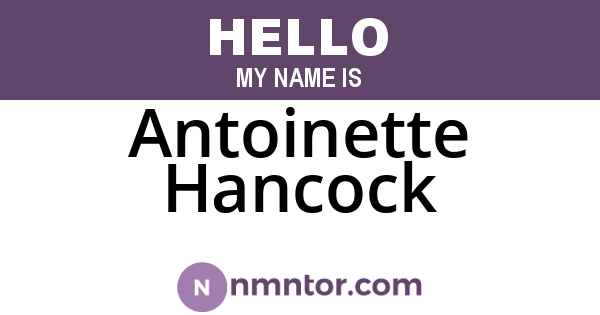 Antoinette Hancock